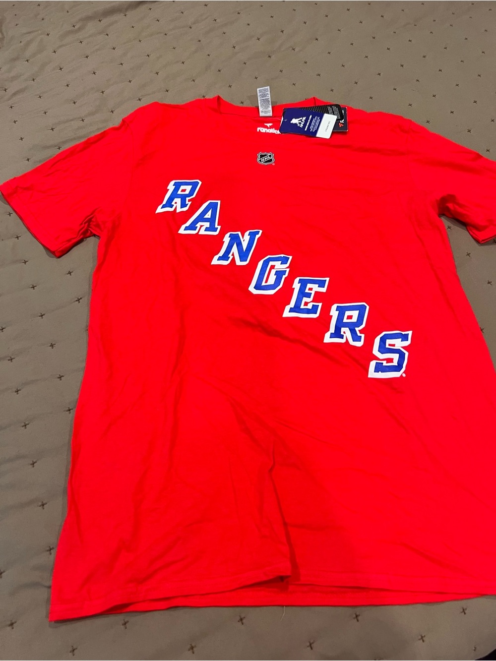 Fanatics Red New York Rangers Diagonal Logo Tee